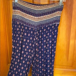 Pattern wide leg pants